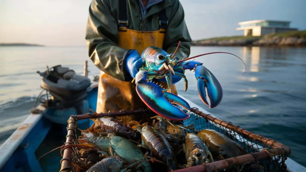 Fisherman’s routine haul turns electric blue—what scientists say about this 200 million to one discovery