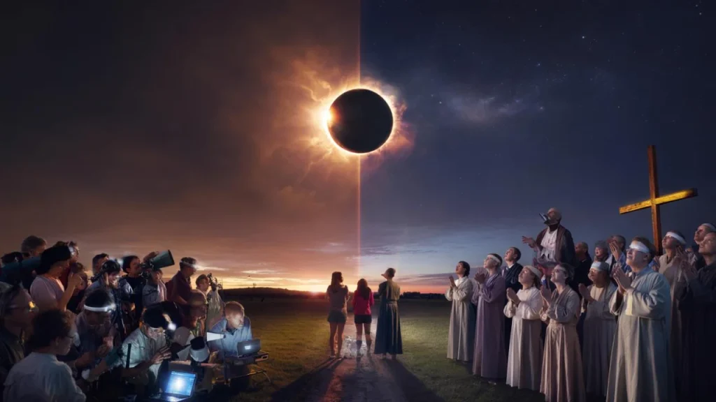 Six minutes of darkness from eclipse of the century splits families as some see divine sign, others fear delusion