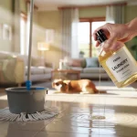 Two drops in your mop bucket creates a scent that lasts for days without any vinegar or lemon