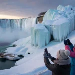 When Niagara Falls froze at minus 55 degrees, visitors discovered something no one expected to see