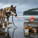 Wolf uses fishing buoy as tool to catch seafood, leaving Canadian scientists stunned by intelligence